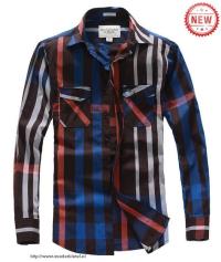 heren abercrombie fitch plaid lang overhemd pockets blauw rood wit Stopcontact mmgkg678